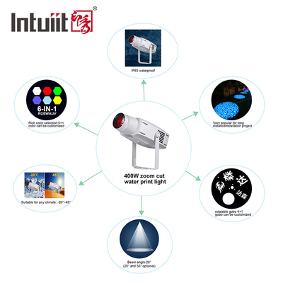 400w Led Auto Kleur Veranderende Projector Buiten Projectie Lamp Gobo Custom Logo Welkom Licht Led Projector