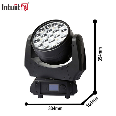 LED-scenlicht 19x10W DMX RGBW 4in1 Zoom LED Waswand Bewegend hoofdlicht Voor DJ Bar Disco Club Concert
