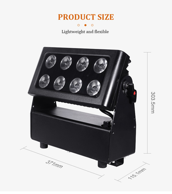 IP65 8x15w RGBW 4in1 LED overstromingslicht voor buitengebouwen