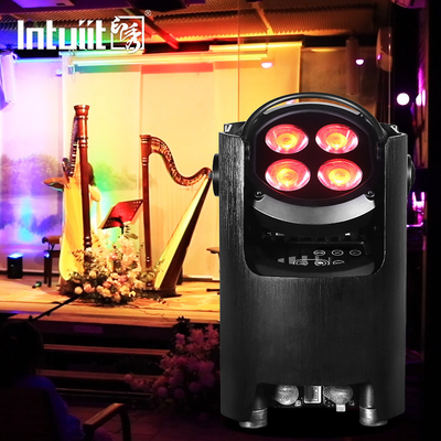 IP54 Mini Uplights 4X12W Batterij Spotlight 4 LED's Draadloze DMX & IR Remote Uplights Disco Club Party Stage Uplight