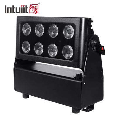 Waterdicht, op batterij aangedreven, draadloos, stadslichtprojector 8x15W RGBW LED's