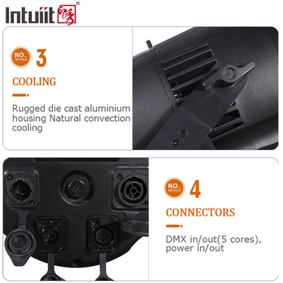 200W COB LED-licht Lineaire zoom 10 tot 55 graden RGBW Theater conferentieruimte Flood Light DMX LED Par