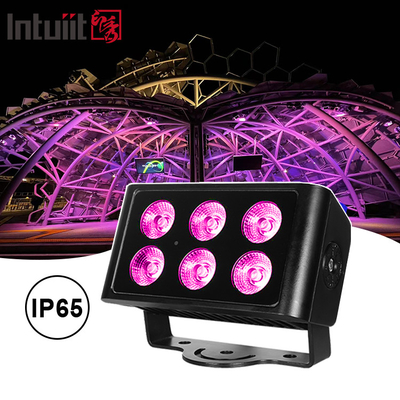 6x5W 4pcs LED-kralen Buiten Vierkante IP65 Waterdicht DMX Stage Light Flood Light RGBW 4 In 1