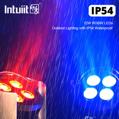 4*12W RGBW IP54 Draadloze batterij aangedreven LED Uplights Spotlights voor tuintoepassingen