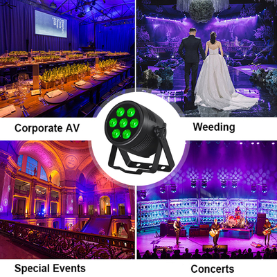 7x20w IP65 DMX512 Stage Bar Party Lights RGBWA-UV 6in1 LED PAR Can Light DJ Disco Party