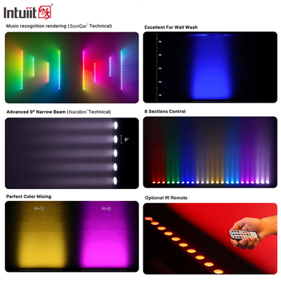 IP20 24x2W RGBW 4in1 Batterij Draadloos Smart Sound-active Control LED Wandwasser Bar Light