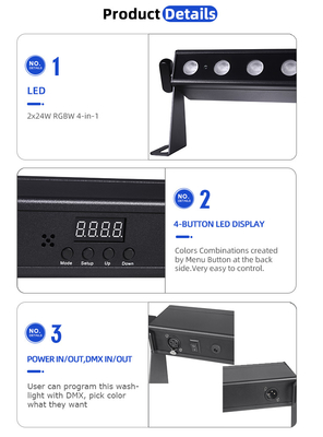 IP20 Podium Evenement Feest Bruiloft 12x2W RGBW DMX Accu LED Wall Washer Uplight