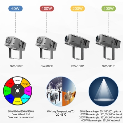 60W Buiten RGBW Kleurrijke Waterpatroon LED Projector Ip65 Waterdichte Landschapsprojectielamp