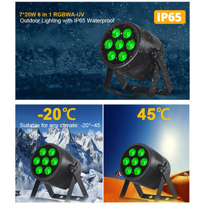 7x20W RGBWA + UV 6-in-1 IP65 Outdoor LED PAR Light   DMX512 Waterdicht wassen voor podium, bruiloft en evenementen