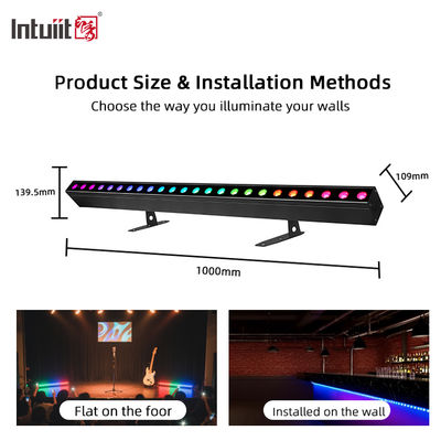 24x2W RGBW 4-in-1 LED Lineaire Wall Washer Bar — DMX512 Geluidsgestuurde Stage Wash Light voor Gebouwen & Evenementen