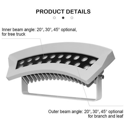 Professionele RGBW LED Gebouw Boom Schijnwerper Waterdicht IP65 DMX512 LED Schijnwerper voor Buitengevelverlichting 36W