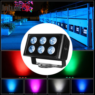 Buiten 6x5W RGBW 4in1 LED Flood Light IP65 Waterdicht DMX512 Architectonisch Waslicht Wandwasser voor gebouw Tuin Gevel