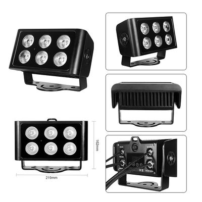 Buiten 6x5W RGBW 4in1 LED Flood Light IP65 Waterdicht DMX512 Architectonisch Waslicht Wandwasser voor gebouw Tuin Gevel
