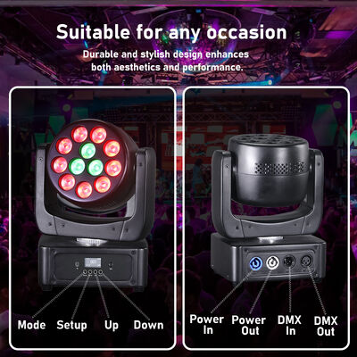 Hot Koop 12 Stuks 8W Rgbw 4in1 Mini Led Beam Wash Moving Head Licht Dmx Geluid Actieve podium Lamp Voor Nachtclub Ktv