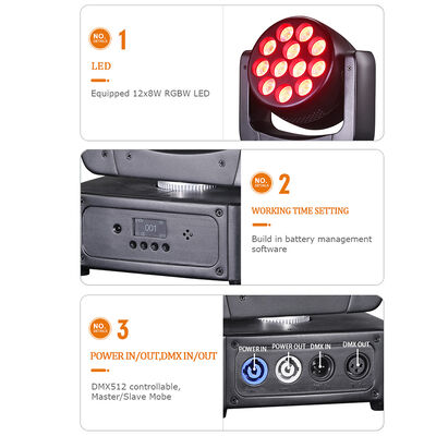 Hot Koop 12 Stuks 8W Rgbw 4in1 Mini Led Beam Wash Moving Head Licht Dmx Geluid Actieve podium Lamp Voor Nachtclub Ktv