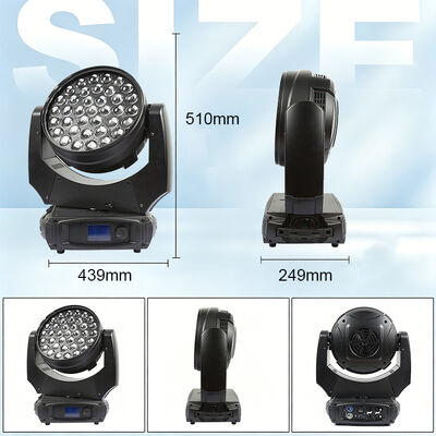 Professionele 37x10W RGBW 4in1 LED Zoom Wash Moving Head Light DMX512 Bühnenverlichting voor DJ Disco Event Wedding Party Show