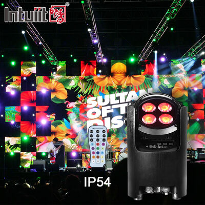 Professioneel IP54 Draadloos DMX Batterij LED Par Light 4*12W RGBW 4-in-1 - Afstandsbediening Bruiloft Uplighting