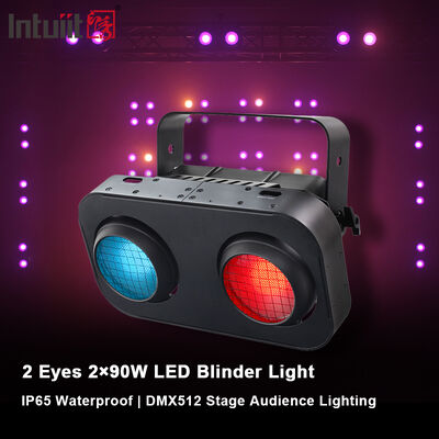 Buiten LED COB Blinder Light 2x90W RGB Amber Warm White IP65 Waterdicht Strobe Stage Lighting DMX512 voor professioneel show theater