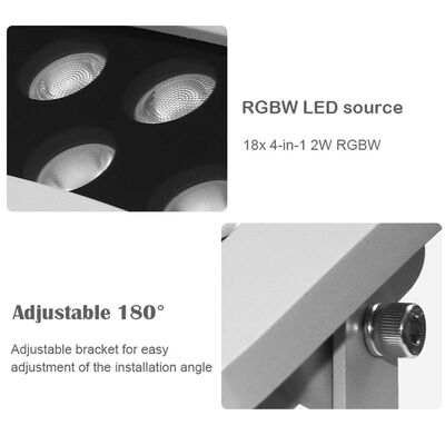 Professionele 36W RGBW LED Landschap Flood Light IP65 Buitenboomverlichting voor Park Architectuur Project