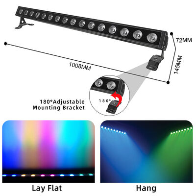 DMX512 Linear 16x5W RGBW 4in1 LED Wall Washer Bar Light IP65 Outdoor Stage Wash Lamp for DJ Disco Wedding Event Decoration