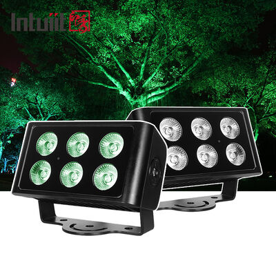 Buiten 6x5W RGBW 4in1 LED Flood Light IP65 Waterdicht DMX512 Architectonisch Waslicht Wandwasser voor gebouw Tuin Gevel