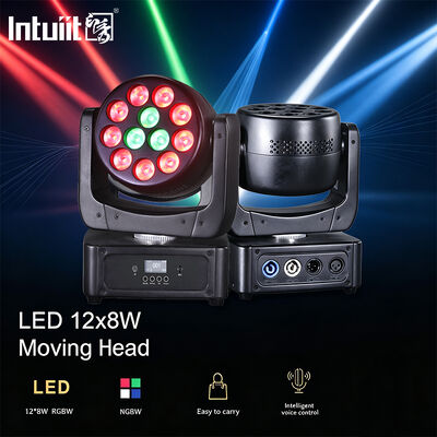 12x8W RGBW 4in1 LED Moving Head DJ Light DMX512 9° Beam Wash Bühnenverlichting voor Bühnen Nachtclub KTV Wedding Performance