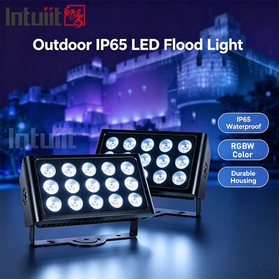 15x5W RGBW 4-in-1 IP65 Outdoor LED Flood Light ‡ DMX512 Waterdicht breed licht voor tuin-, podium- en gebouwverlichting