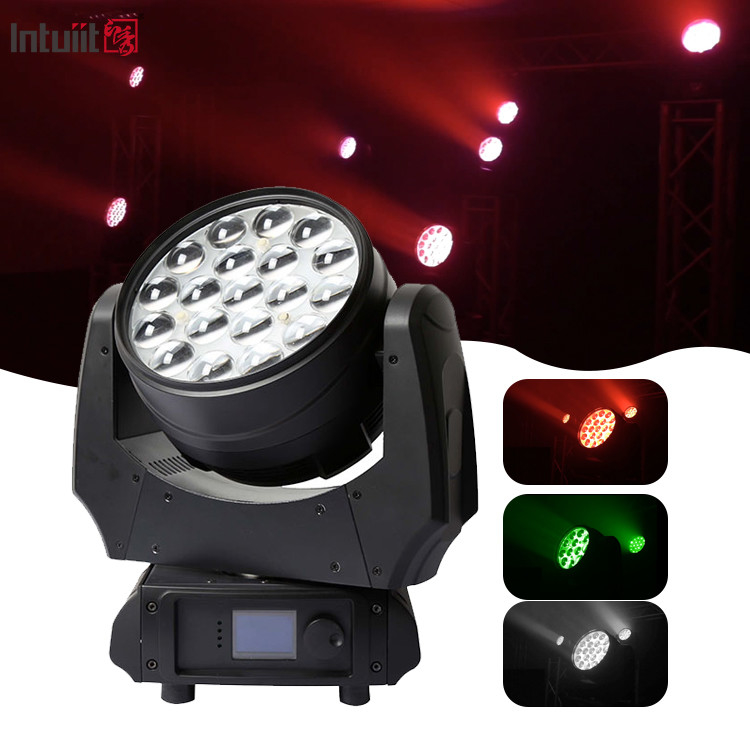 Hoogwaardige wasmachine Zoom Bewegende hoofdlamp 19x10w 4in1 RGBW Led Bewegende hoofd voor concert deel
