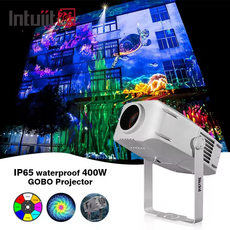 De LEIDENE Openlucht Draagbaar Mini Digital Custom Gobo Projector Vloedlicht van IP65 op Tribune