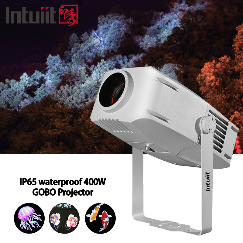 Custom Logo Outdoor Gevellichten IP65 Waterdicht 200W Led RGBW Roterende Gobo Projector Gobo Licht