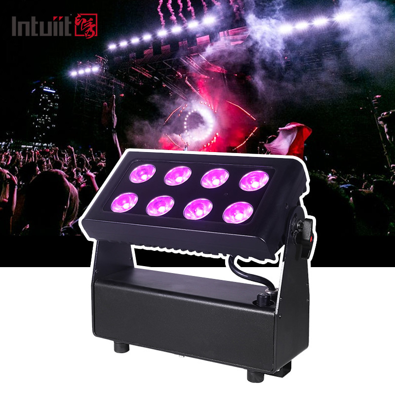 8X15W RGBW 4-in-1 LED Uplights Batterij aangedreven podiumlichten DJ lichten Afstandsbediening en DMX
