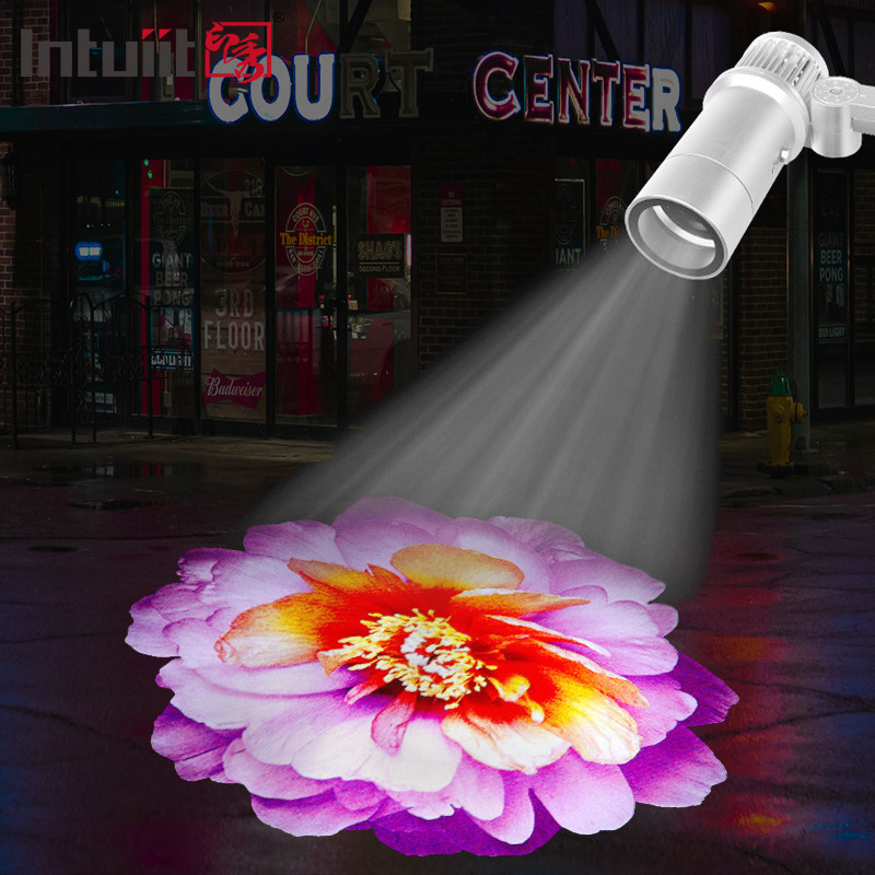 Op maat gemaakte 60W IP65 LED Gobo Logo Projector Waterdicht Buiten Gebouw Reclame Lampen Met Aluminium Lichaam