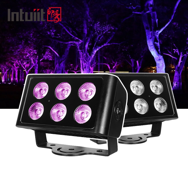 IP65 Waterdicht 6x5W RGBW 4 in 1 LED Flood Light DMX Control Plane Spot Light Background Vlek DJ Disco Stage Lighting