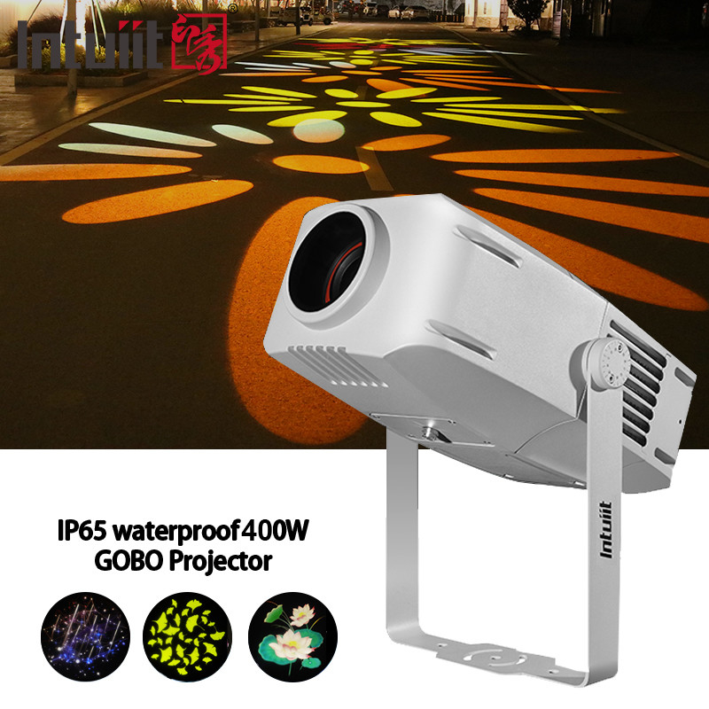 Waterdicht 400W draaibare afbeelding Logo vloer Gobo projector buiten voor reclame
