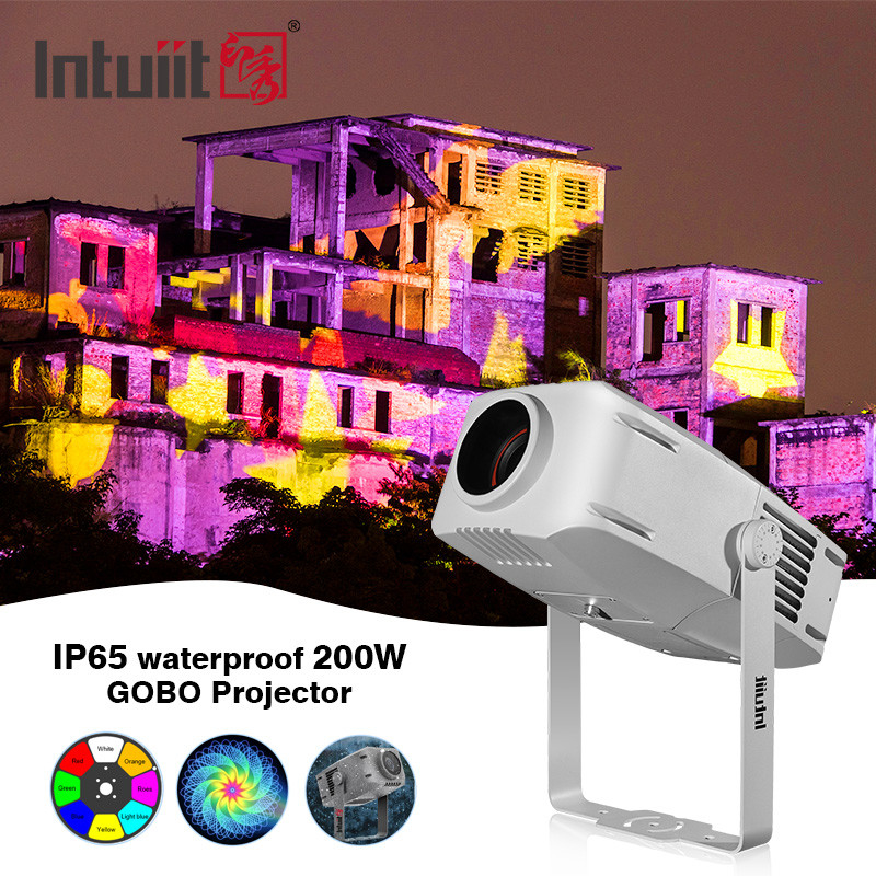 200W professionele buiten waterdichte IP65 LED Rotary Gobo Logo Reclame Rotator Projector projectieverlichting