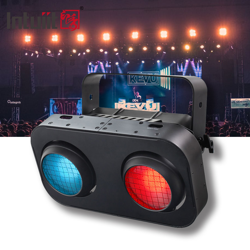 2 Ogen Warm Wit Amber / RGB Cob Par Blinder 2x90w Publieklamp Led Stage Blinder Light