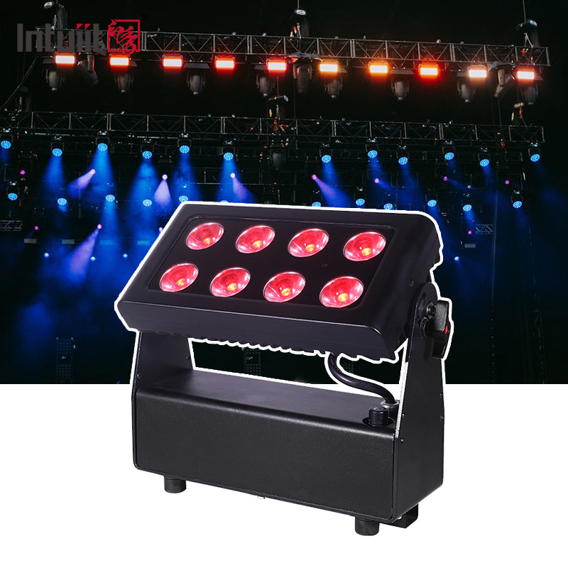 8x15w RGBW DMX512 IP65 Waterdicht DJ Wedding Stage City Kleur Muurwasser Outdoor Flood LED Wash Light
