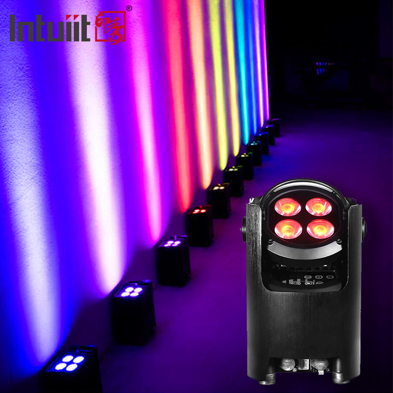 IP54 Mini Uplights 4X12W Batterij Spotlight 4 LED's Draadloze DMX & IR Remote Uplights Disco Club Party Stage Uplight