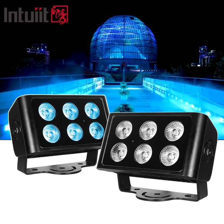 6x5W Buiten IP65 Vierkant DMX RGBW LED Flood Light Voor Gebouw Gevel LED Wandwasser Floodlight