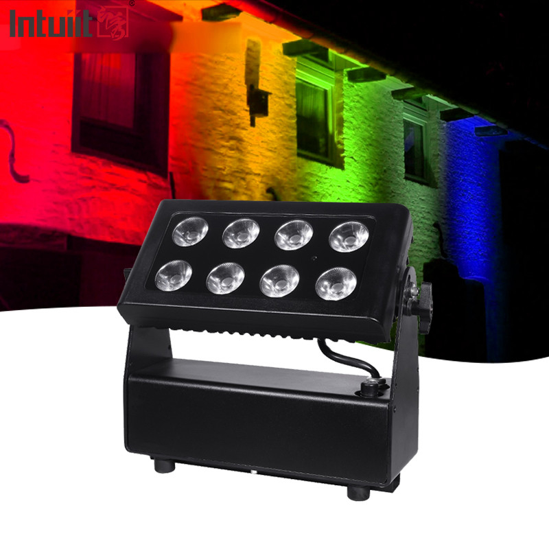 8X15W RGBW 4-in-1 LED Waterdicht Floodlight DMX Control Flat Spotlight Achtergrond Wandwas Licht Bühnenlicht