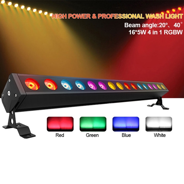 16x5W RGBW 4in1 LED DJ Wash Bar Light Wandwasser Disco Stage Light Equipment