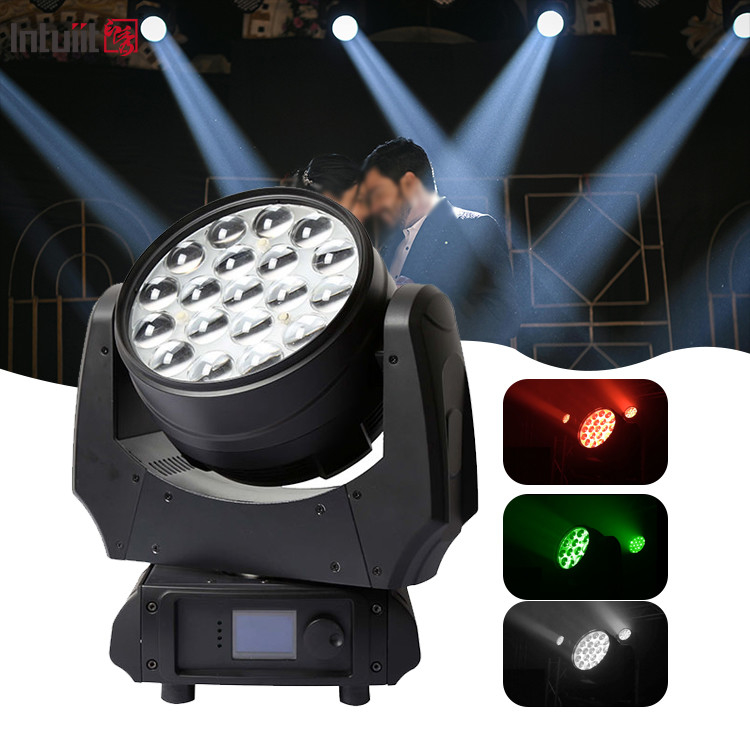LED-scenlicht 19x10W DMX RGBW 4in1 Zoom LED Waswand Bewegend hoofdlicht Voor DJ Bar Disco Club Concert