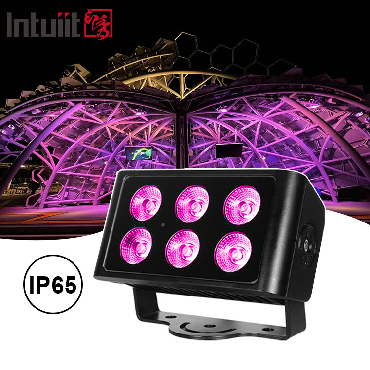 6x5W 4pcs LED-kralen Buiten Vierkante IP65 Waterdicht DMX Stage Light Flood Light RGBW 4 In 1