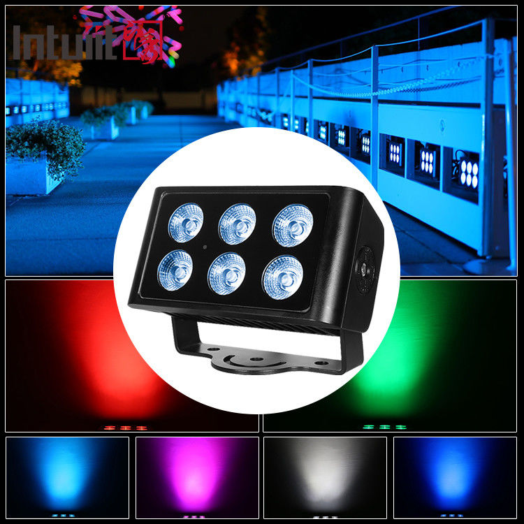 Buiten waterdicht 6x5W City Color LED Wall Washer Light 4in1 RGBW Floodlight voor Hotels & Buildings DMX512 Control Mode