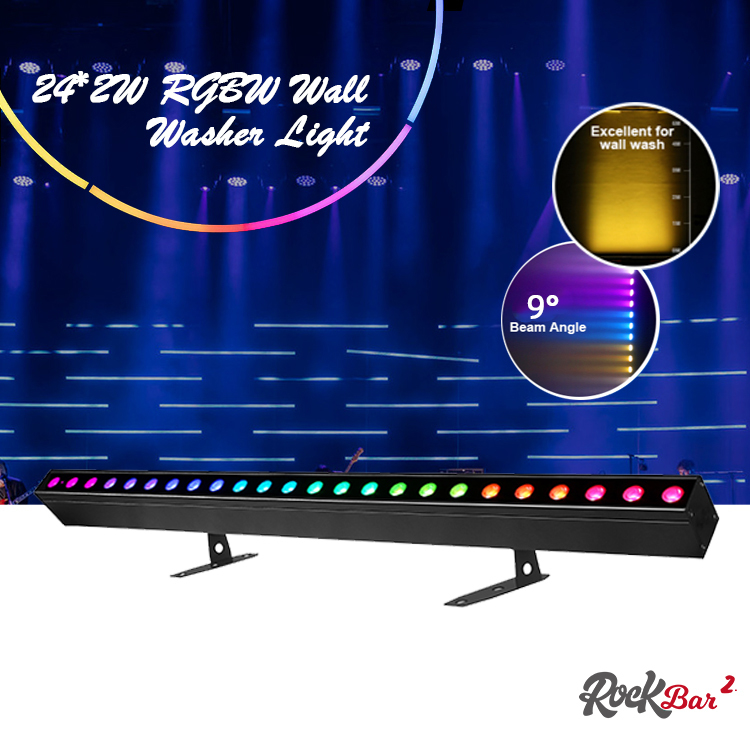 Wash Light IP20 DMX512 Geavanceerde Slimme Muziekoplossing 24*2W RGBW LED-lampen Lineaire Balk Wandwasser