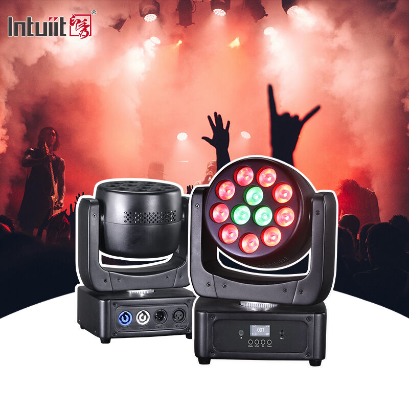 LED 12x8W Moving Head Licht RGBW door DMX 512 Geluid Geactiveerde Podiumverlichting