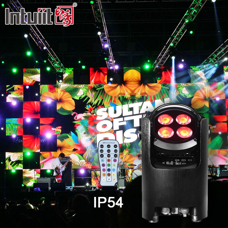 Professioneel IP54 Draadloos DMX Batterij LED Par Light 4*12W RGBW 4-in-1 - Afstandsbediening Bruiloft Uplighting