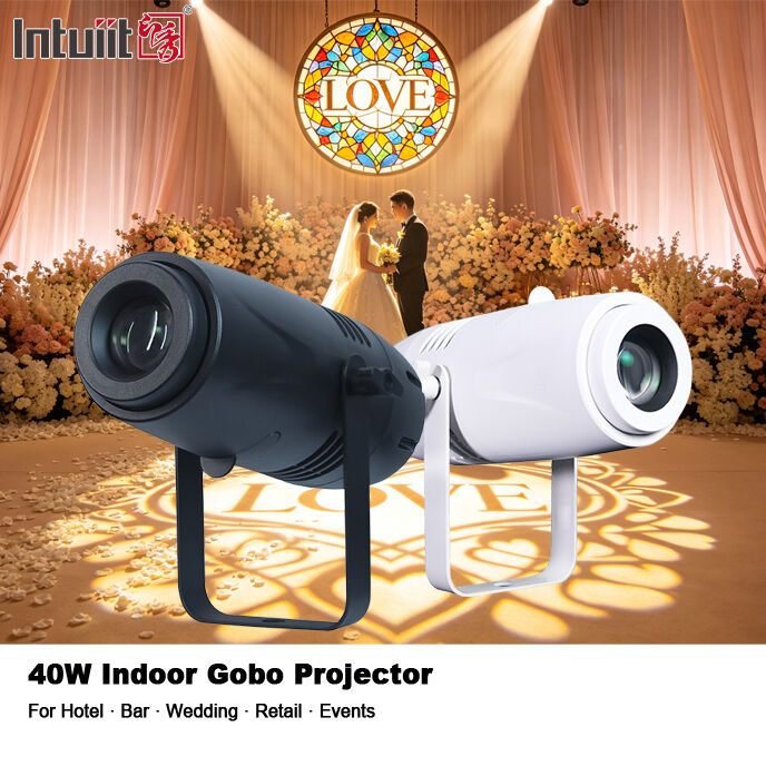 Custom 40W LED Indoor Gobo Light Logo Projector HD Reclamebeeldprojector voor Shop Store Restaurant Coffee Bar Branding