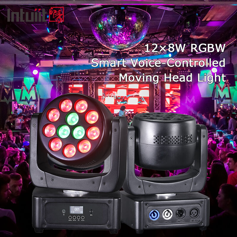 12x8W LED Moving Head Wash RGBW 4in1 Sound Active Party Light DMX Control voor mobiele DJ Disco Home Party Stage Show