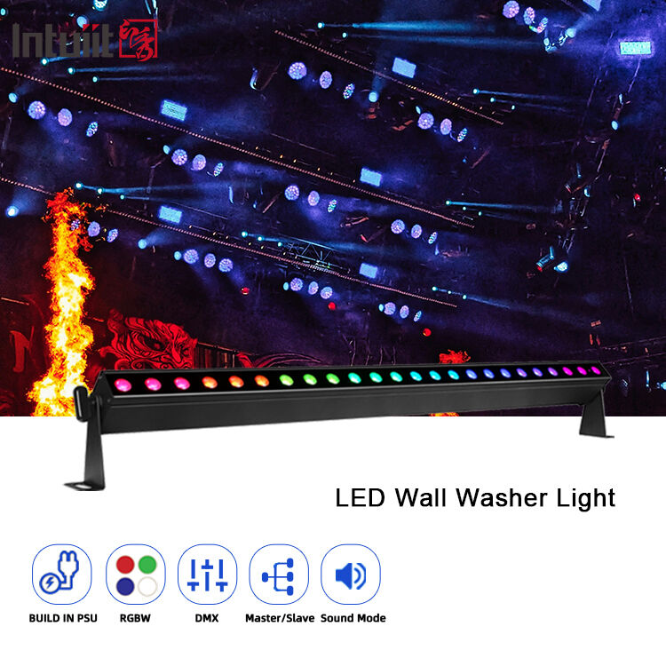 Professionele 9 graden smalle straal LED wandwasser 24x2W RGBW 4in1 DMX512 Indoor lineaire was lichtbalk voor podium evenement